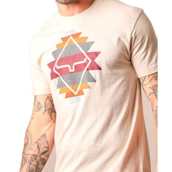 Kimes Ranch T-shirt Short Sleeve NEW with Tags Mens Sz Med Aztec Layers Cream - Picture 3 of 4